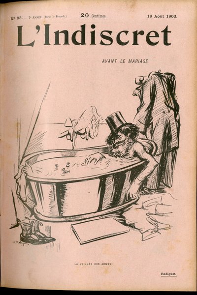 Cover av ""L'Indiscret"", Satirical in B & W av Maurice Radiguet