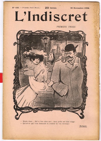 Cover av ""L'Indiscret"", Satirical in B & W av Maurice Radiguet