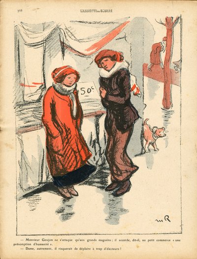 The Butter Plate, nummer 516, satirisk i farge av Maurice Radiguet