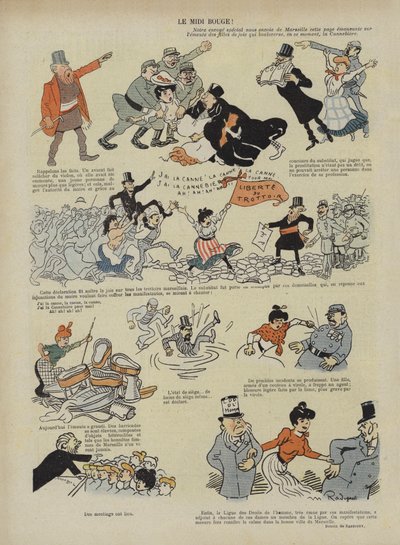 Den røde Midi. Illustrasjon for Le Rire av Maurice Radiguet