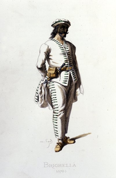 Brighellas karakter i 1570. Maurice Sand “” Masks and Jesters”” Paris 1800-tallet. (Maurice Sand var George Sands sønn). av Maurice Sand
