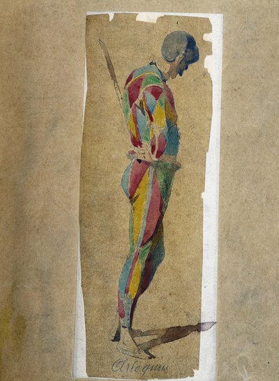 Harlekin, fra "" Masques et bouffons"" (italiensk komedie), tekst og tegninger av Maurice Sand, graveringer av A. Manceau, forord av Georges Sand av Maurice Sand