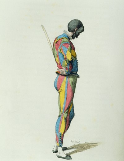 Harlequin i 1858, av Maurice Sand (1823-1889) av Maurice Sand