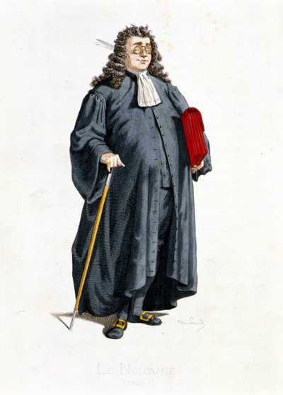 Le Notaire i ""Masques et bouffons"" (italiensk komedie), tekst og tegninger av Maurice Sand, etsninger av A. Manceau, forord av Georges Sand, Paris, Michel Lévy Frères av Maurice Sand