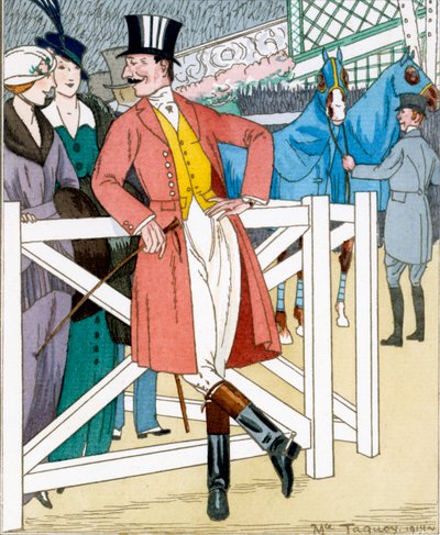 "Gazette du Bon Ton": N. 4, Les Propos Disobligants, holdt for Concours Hippique av Maurice Taquoy