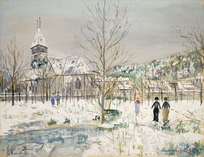 Droue-kirken, Eure-et-Loir av Maurice Utrillo