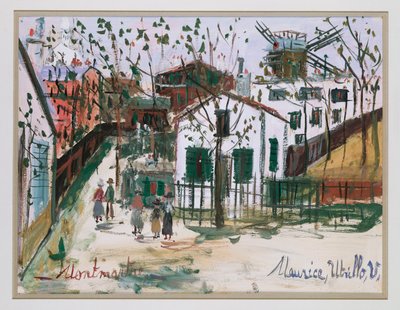 Montmartre (gouache på papir) av Maurice Utrillo