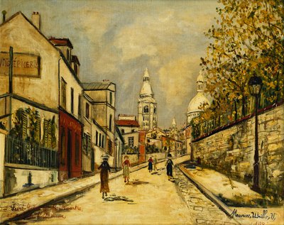 Rue de l#39;Abreuvoir i Montmartre av Maurice Utrillo