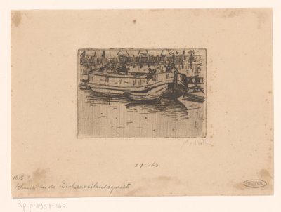 Båt i Bickersgracht, Amsterdam av Maurits van der Valk (signed by artist)