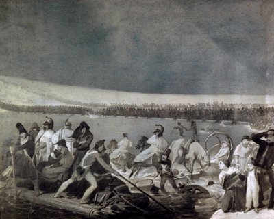 Retreat fra Russland (1812): "" passasjen av Beresina (Berezina) av den franske hæren 28. november av Mauro Conconi