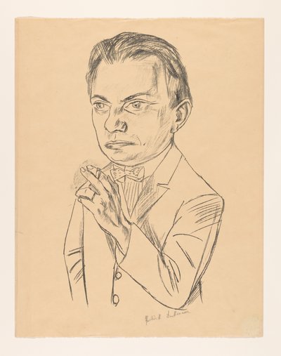 Selvportrett med sigarett av Max Beckmann (signed by artist)