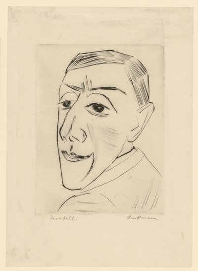 Portrett av skuespilleren N. M. Zeretelli (blad 4 fra: Den tredje Ganymedes-mappen) av Max Beckmann