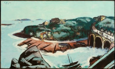 Utsikt over forsteder ved sjøen nær Marseille av Max Beckmann