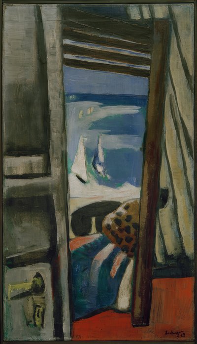Utsikt over havet, rød, grå, blå av Max Beckmann