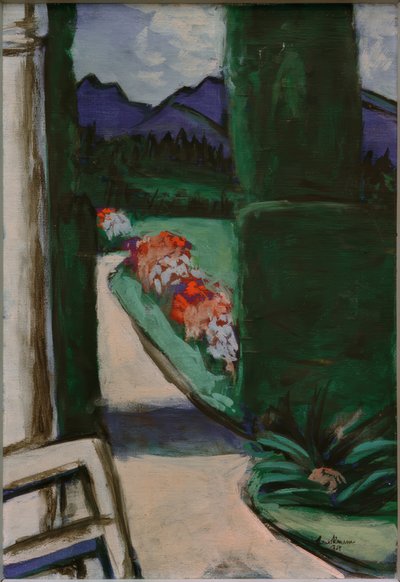 Utsikt fra paviljongen. Ohlstadt av Max Beckmann