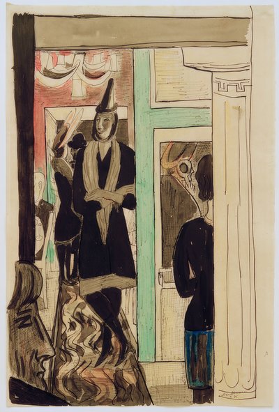 Kafé (telefon) av Max Beckmann