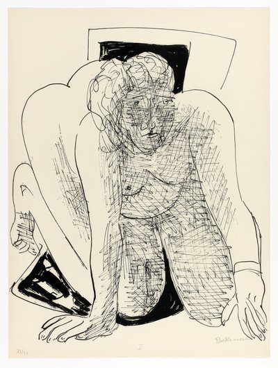 Crawling Woman, tallerken fem fra Day and Dream av Max Beckmann