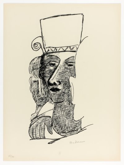 Dansepar, plate syv fra Day and Dream av Max Beckmann