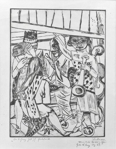 Gardinen går opp av Max Beckmann