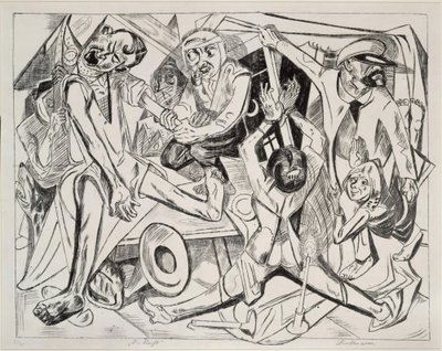 Natten (blad 7 fra: «Helvete») av Max Beckmann