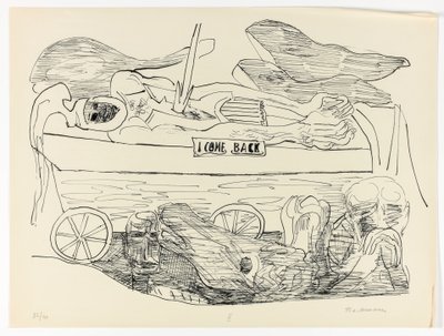 Dream of War, plate 10 fra Day and Dream av Max Beckmann