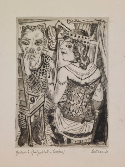 Dressing Room, plate 2 fra porteføljen "The Annual Fair" av Max Beckmann