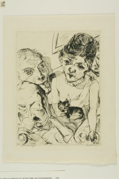 Kveld, tallerken ti fra ansikter av Max Beckmann