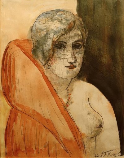 Kvinne i pels av Max Beckmann