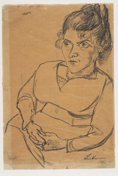 Fridel Battenberg, halvfigur, sittende av Max Beckmann