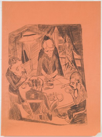 Sult, tavle 5 fra porteføljen «Helvete» av Max Beckmann