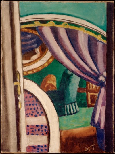 Lilla interiør (den grønne lenestolen) av Max Beckmann