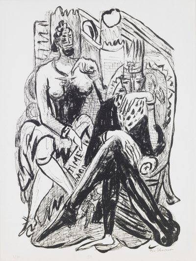 King and Demagogue, plate 8 fra porteføljen "Day and Dream" av Max Beckmann
