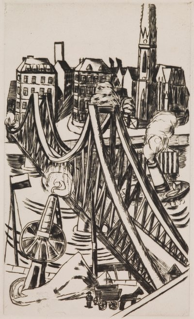 Stor bro ("Eiserner Steg" i Frankfurt am Main) av Max Beckmann