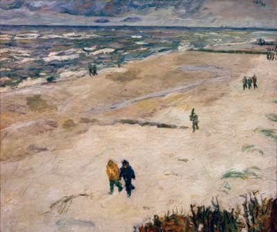 Folk etter jobb ved sjøen (På stranden i Wangerooge) av Max Beckmann
