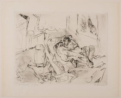Lovers I, plate 4 fra porteføljen "Faces" av Max Beckmann