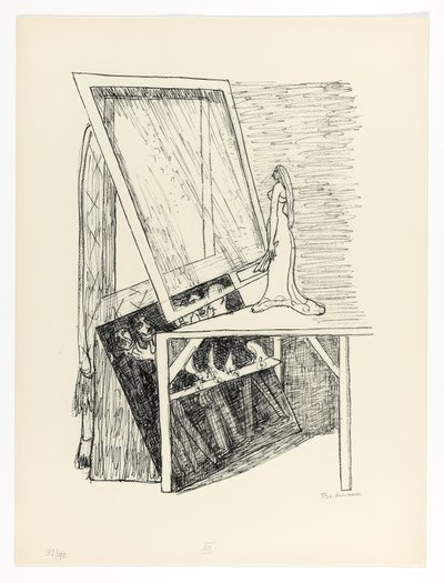 Magic Mirror, plate 13 fra Day and Dream av Max Beckmann