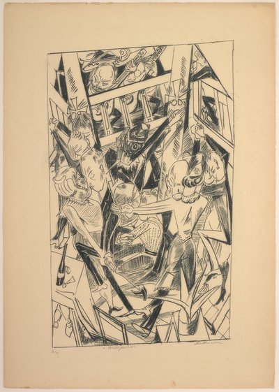 Malepartus, plate åtte fra Die Hölle av Max Beckmann