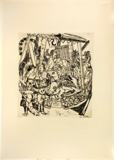 Merry-Go-Round, tallerken syv fra Jahrmarkt av Max Beckmann