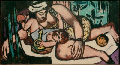 Mor med lekende barn av Max Beckmann