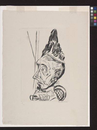 Gammel kvinne med panser av Max Beckmann