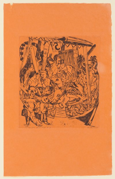 Tafel 7 der Serie: Jahrmarkt av Max Beckmann