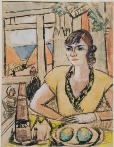 Portrett av Quappi i strandkafeen av Max Beckmann