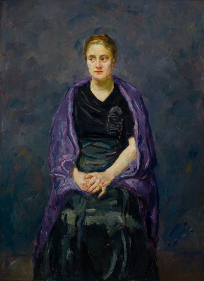 Portrett av mink med fiolett sjal av Max Beckmann