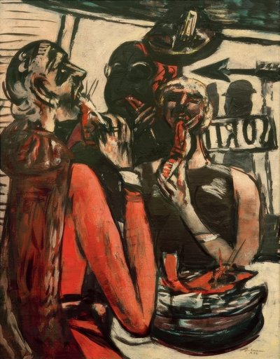 Prunier (Im Restaurant Prunier, Paris) av Max Beckmann