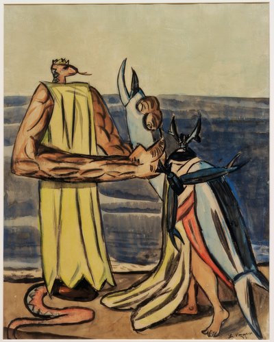 Snake King og Stag Beetle Bride av Max Beckmann