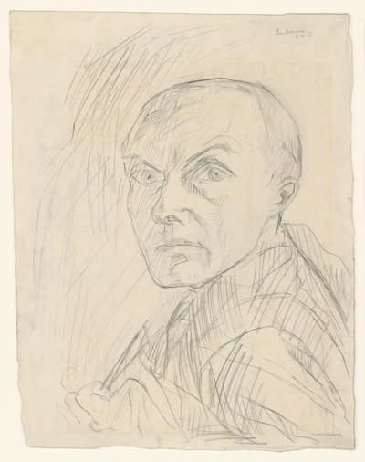 Selvportrett i halvprofil mot venstre av Max Beckmann