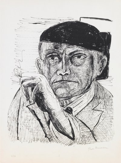 Selvportrett, plate 1 fra porteføljen «Dag og drøm» av Max Beckmann