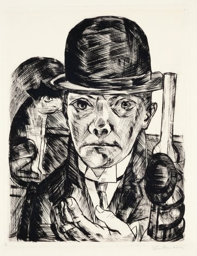 Selvportrett med hatt av Max Beckmann