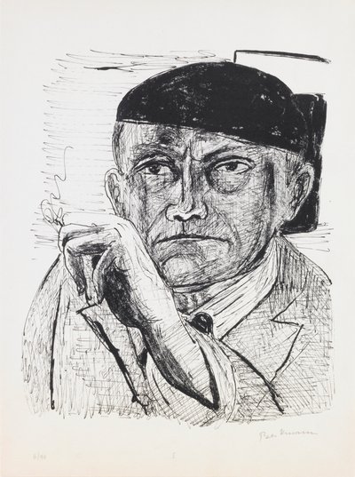 Selvportrett, plate 1 fra porteføljen «Dag og drøm» av Max Beckmann