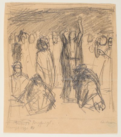 Skisse til Bergprekenen av Max Beckmann